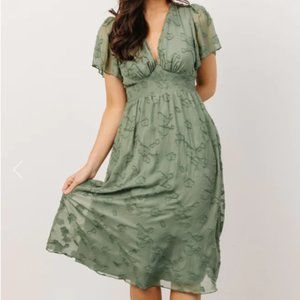 Baltic Born June Smocked Dress, green XL